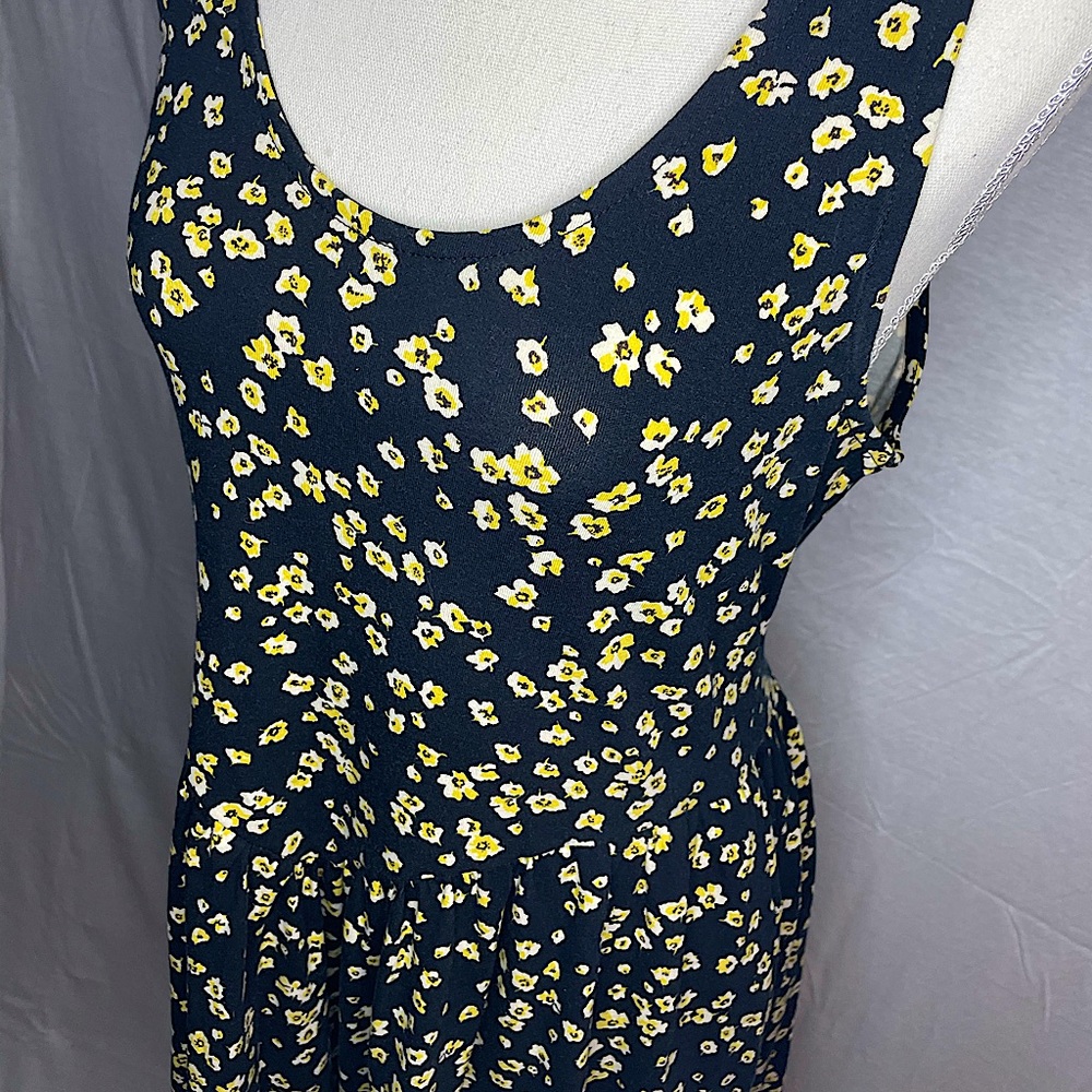 Black and Yellow Floral Cotton Dress